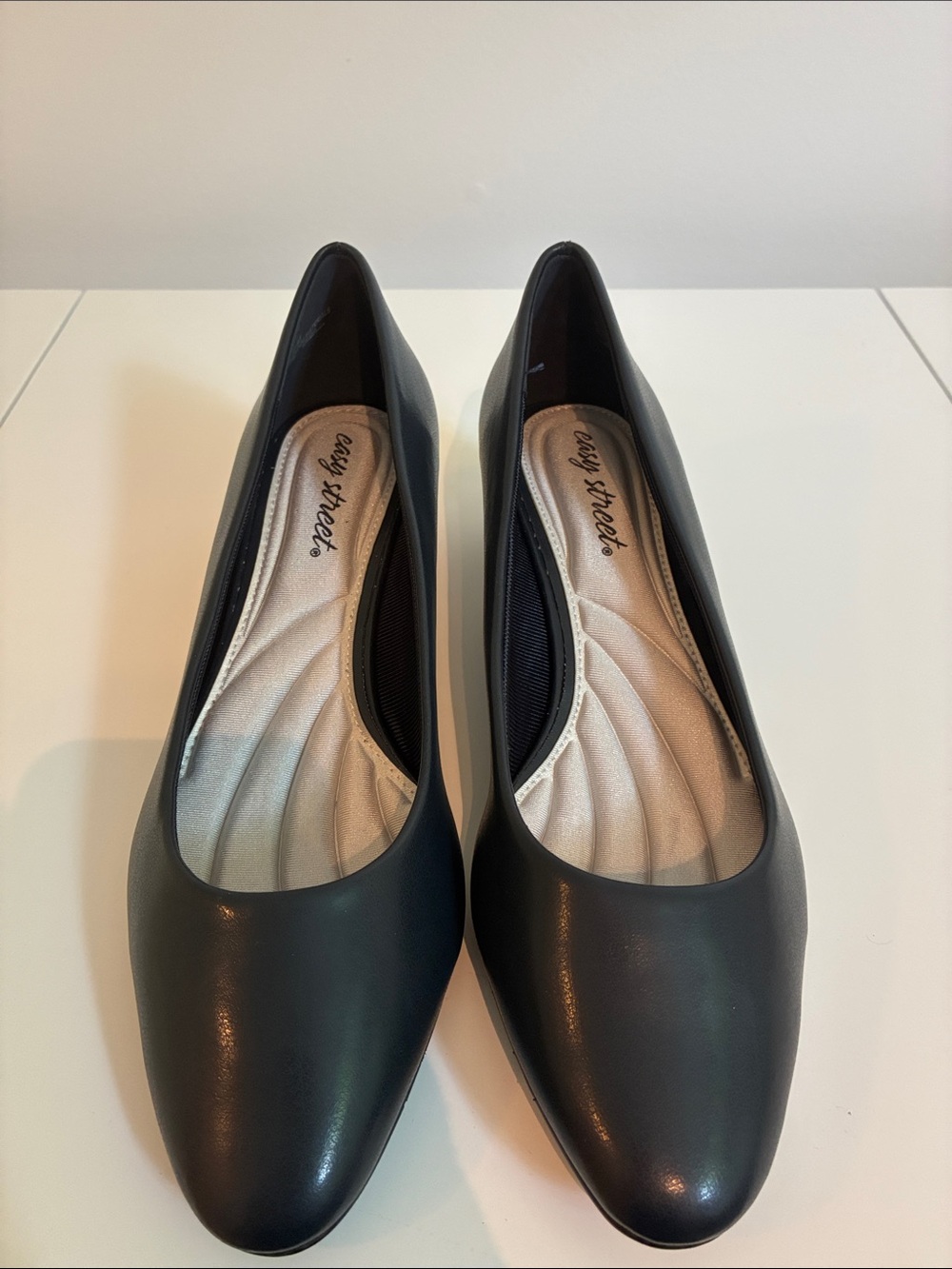 Easy Street Navy Round Toe Comfort Flats